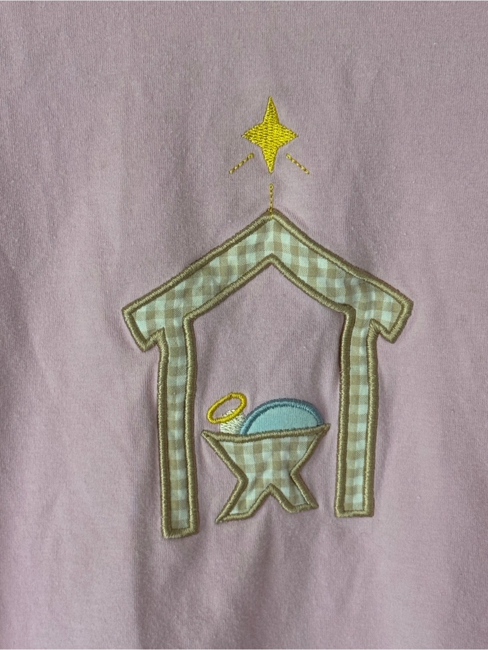 Stitchy Fish O' Holy Night Applique set long sleeve ruffle top dress leggings - Picture 4 of 8